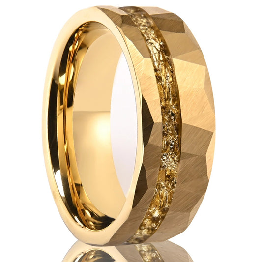 Premium 8mm Gold Tungsten Carbide Ring