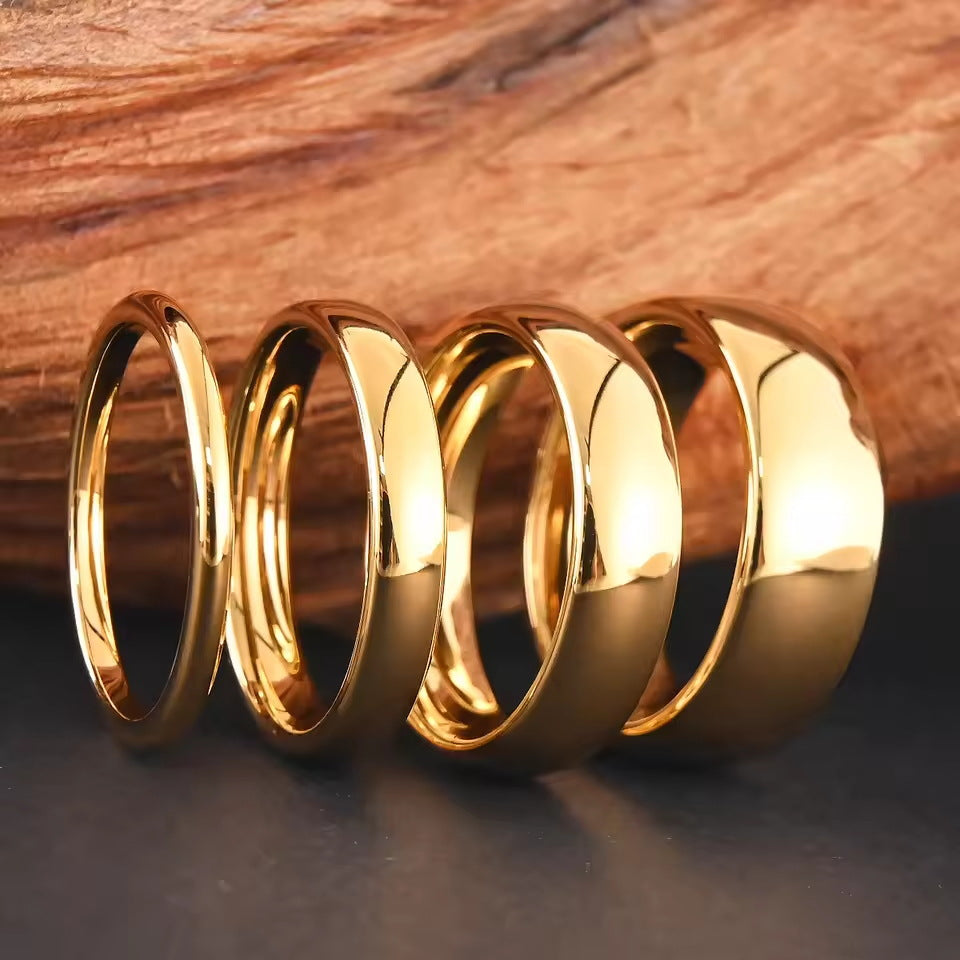Minimalist Tungsten Carbide Couple Rings Promise Ring Set for Men and Women