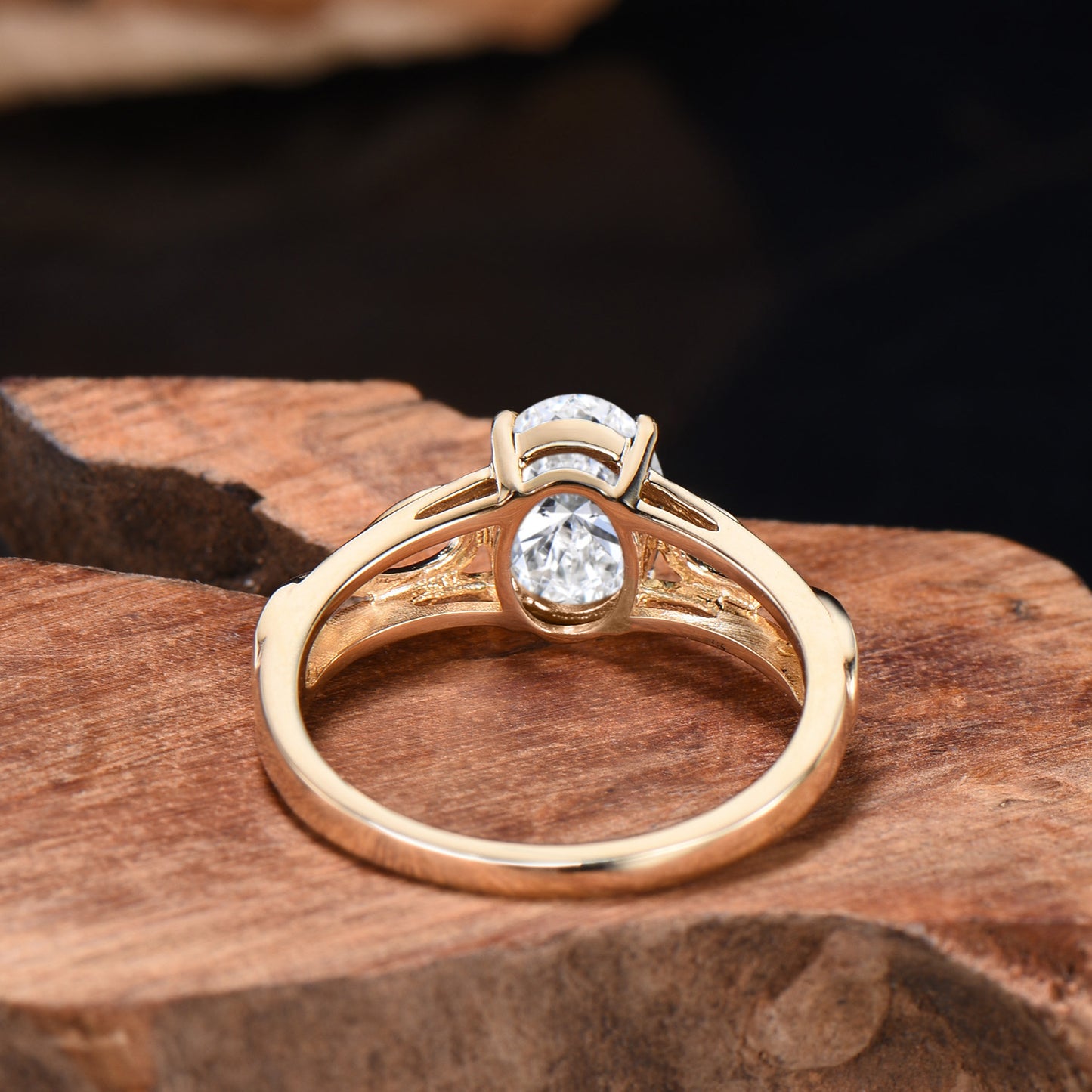 Delicate 1.5CT Oval Cut Moissanite Engagement Ring 14k 18k Yellow Gold Infinite Love Solitarie Wedding Ring Anniversary Gifts For Women